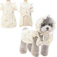 fashion summer dog dress cherry pattern pet clothes princess dog dress skirt for weeding party pets clothing apparel chihuahua l