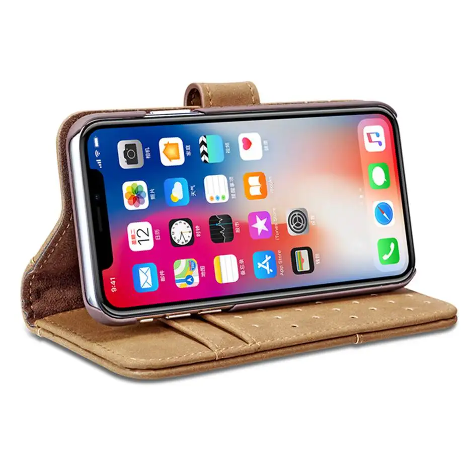 Чехол из натуральной кожи для телефона iPhone 11 Pro Max 5 5S SE 6 6S 7 8 X Plus XS XR XS Max, модный дизайн, Магнитный кошелек, сумка для телефона