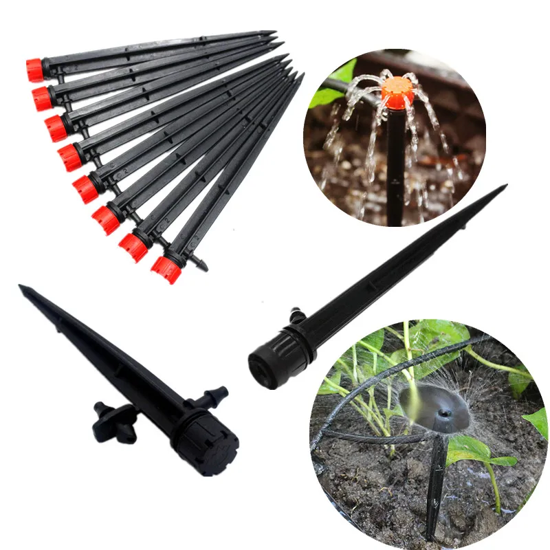 

100 шт., регулируемые капельные фитинги с 8 отверстиями для полива растений в горшке, капельные фитинги