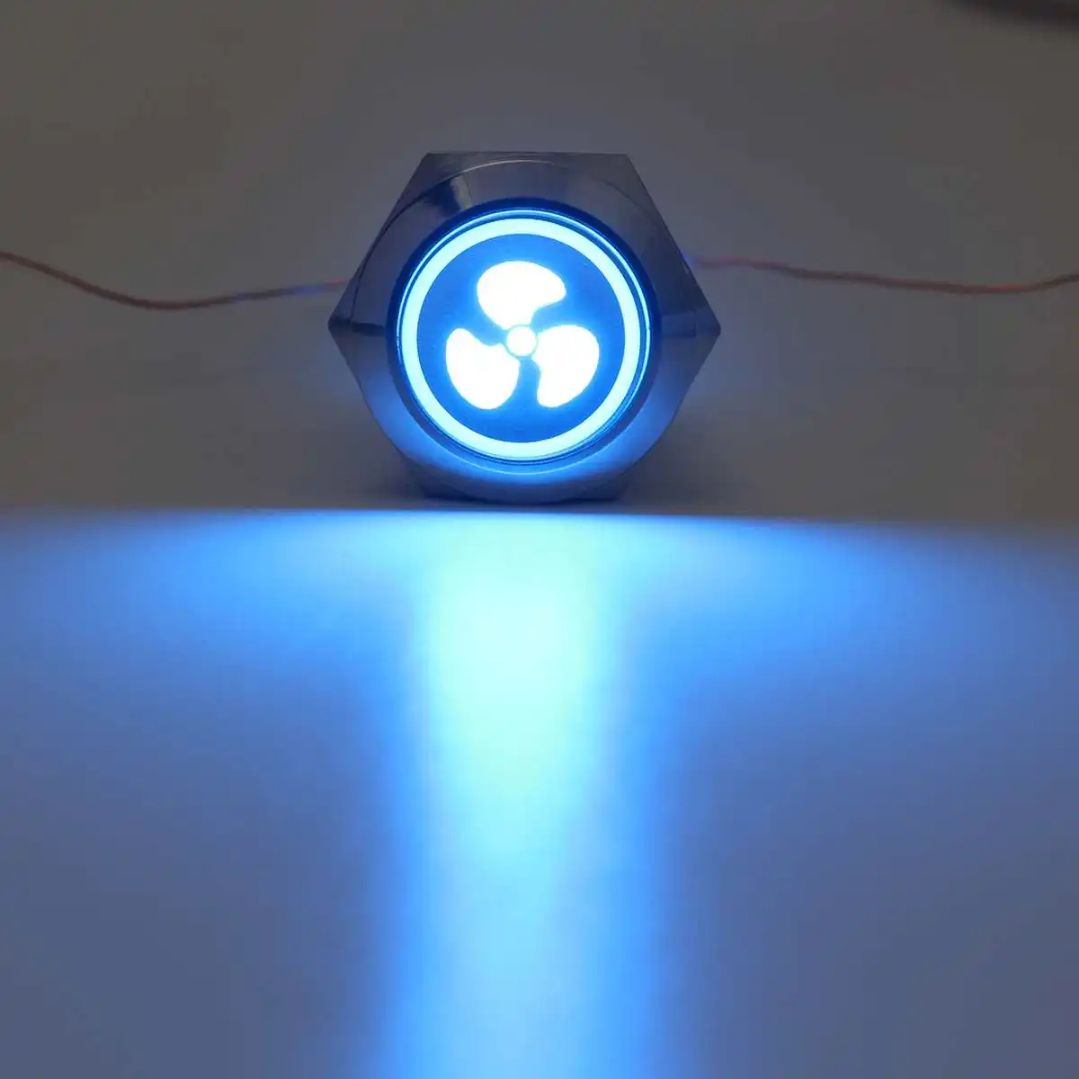 Светодиодный кнопочный переключатель 19 мм 12 В панельный вентилятора с