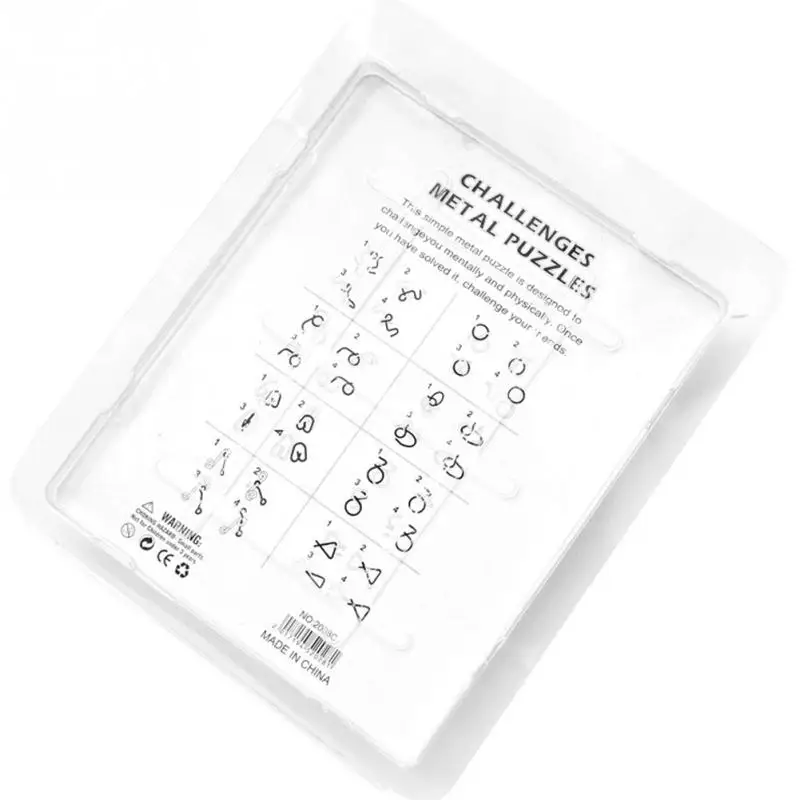 8pcs/set Metal Wire Cultivate Thinking IQ Test Brain Teaser Mind Game Fun Logic Children Educational Adult Challenges Puzzle Toy | Игрушки и