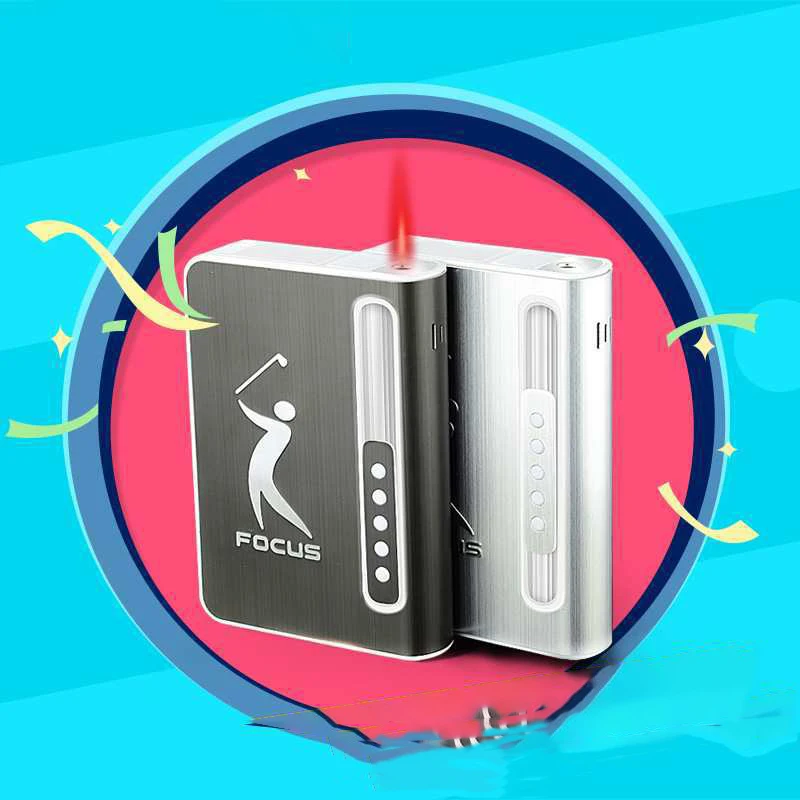 

Lighter Cigarette Case Integrated Cigarette Case 10pcs Cigarette Gas Windproof Men's Exclusive Gift Gadgets Cigarette Tool