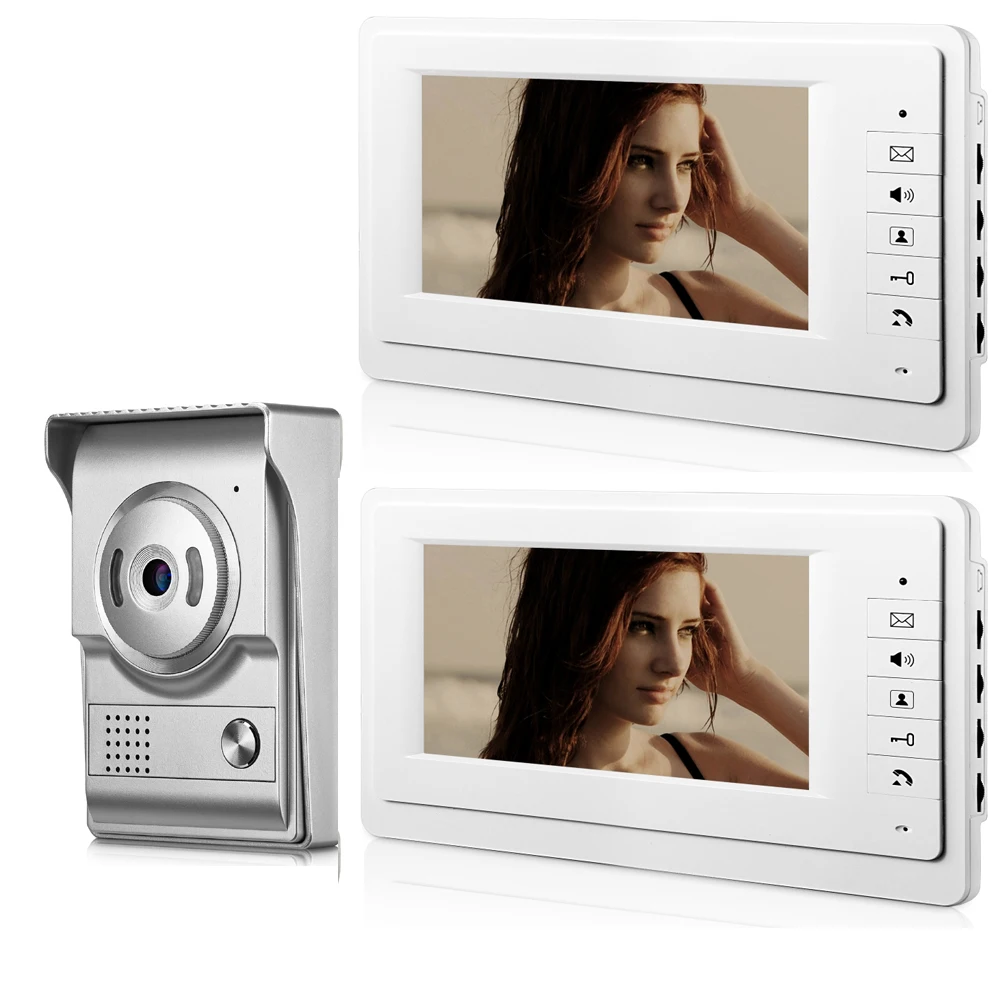 

Yobang Security 7" Apartment Video Intercom System Wired Door Home Intercom Security Door Bell IR Night Vision Visual Door phone