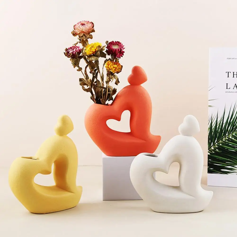 

Flower Vase Attractive Human-shaped Hollow Design Abstract Figure Hydroponic Flower Arrangement for Desktop