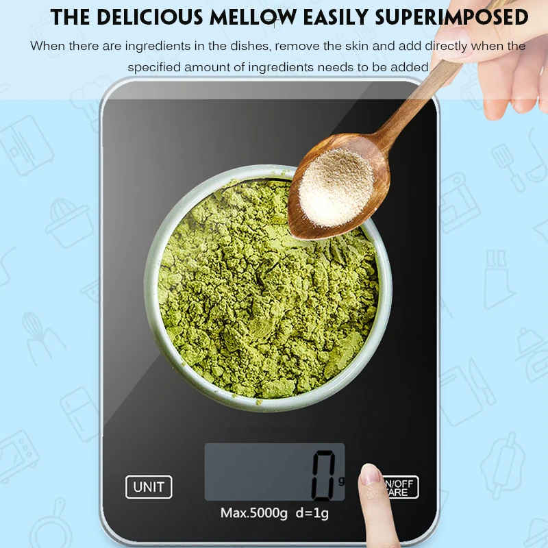 

LCD Display Multi-Function Digital Food Kitchen Scale Stainless Steel Weighing Scale Cooking Tools Balance
