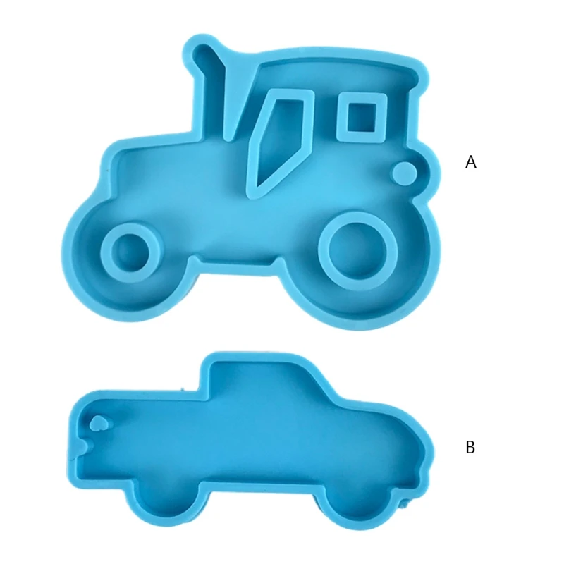 

Car Series Keychain Epoxy Resin Mold Shiny Glossy Tractor Necklace Pendant Silicone Mould DIY Crafts Jewelry Decorations Casting