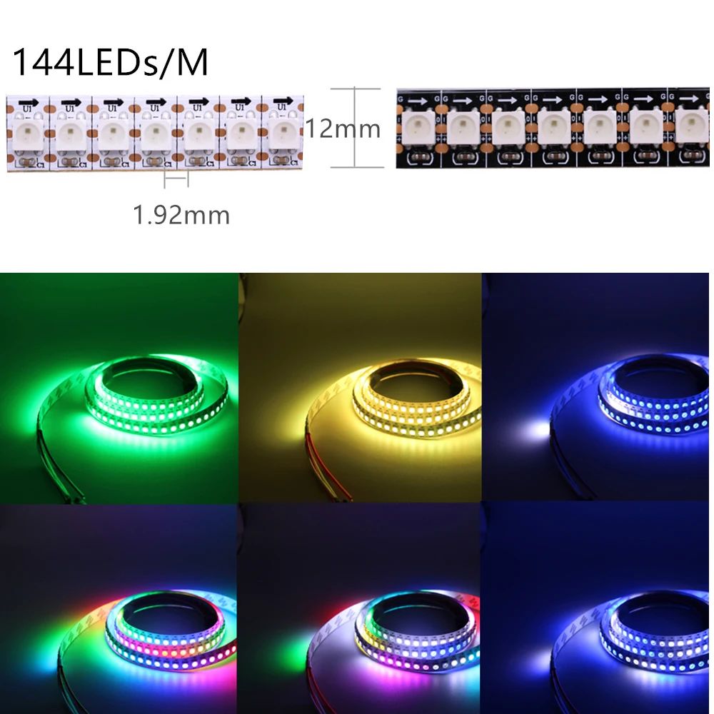 Светодиодная лента WS2812B с RGB-подсветкой 30/60/144 светодиодов IP30/65/67 5 В | Освещение