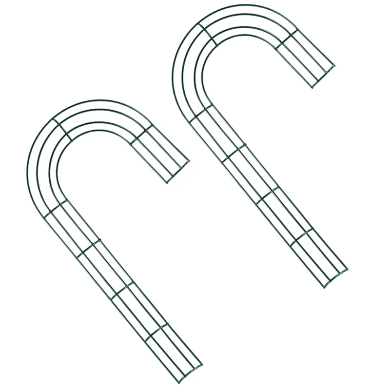 

2 Pack Candy Cane Shaped Wire Wreath Frame 12 Inch Christmas Flower Wreath Frames for Christmas New Year Valentines