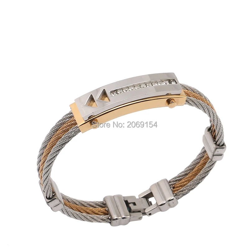 Золотые ювелирные изделия браслет очаровательный мужские из нержавеющей стали