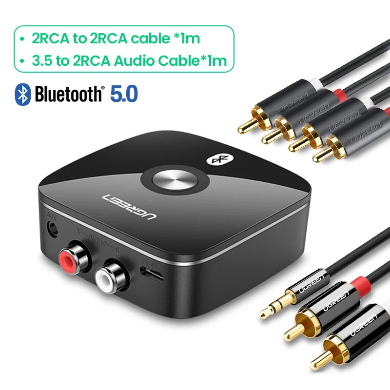 Ugreen Bluetooth RCA приемник 5,0 aptX LL 3,5 мм разъем Aux беспроводной адаптер Музыка для ТВ автомобиля RCA Bluetooth 5,0 3,5 аудио приемник - Цвет: 5.0 with Double Line