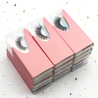 New Eyelash Packaging Boxes Design 3d Faux Mink Natural Fake Lashes In Bulk Wholesale Full Strip Eyelashes Custom Logo Available