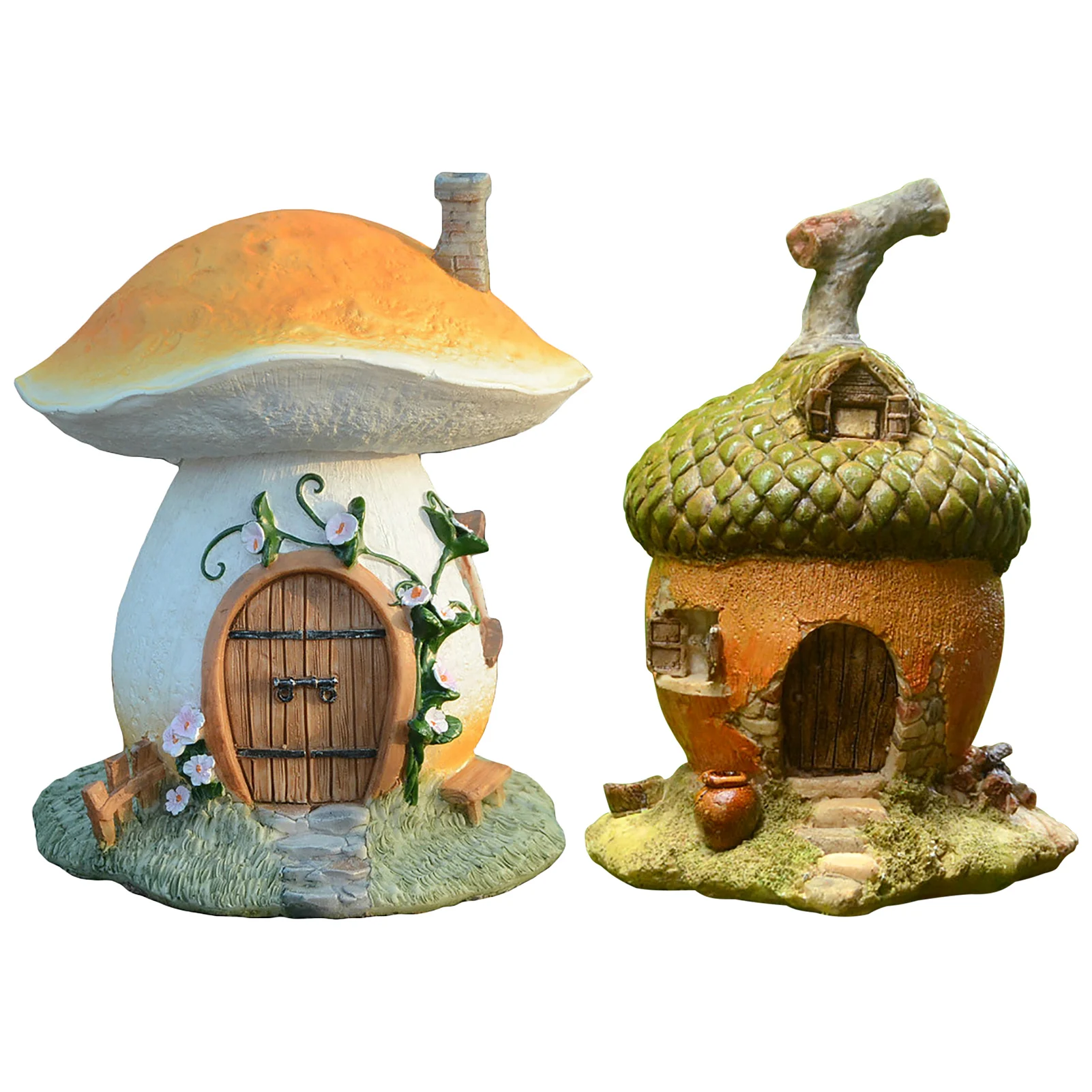 

Cute Resin Fairy Garden Craft Decor Decoration Miniature Micro Gnome Terrarium House Mushroom Castle Gift Garden Decor