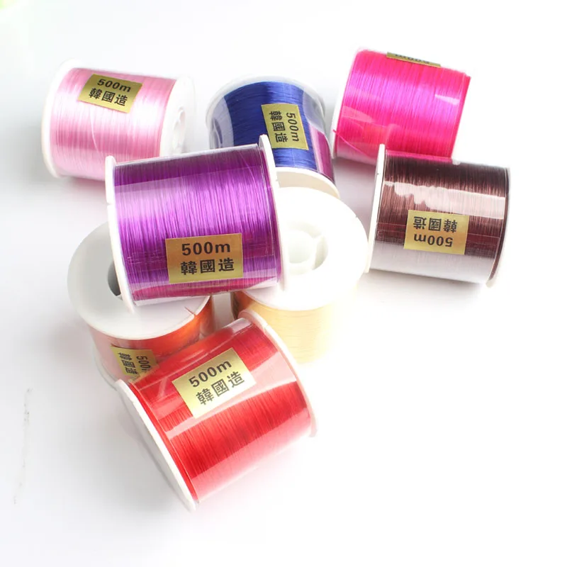 

0.8mm Accessories Elastic flat elastic rope multi strand elastic string crystal string fish line black red white hair line