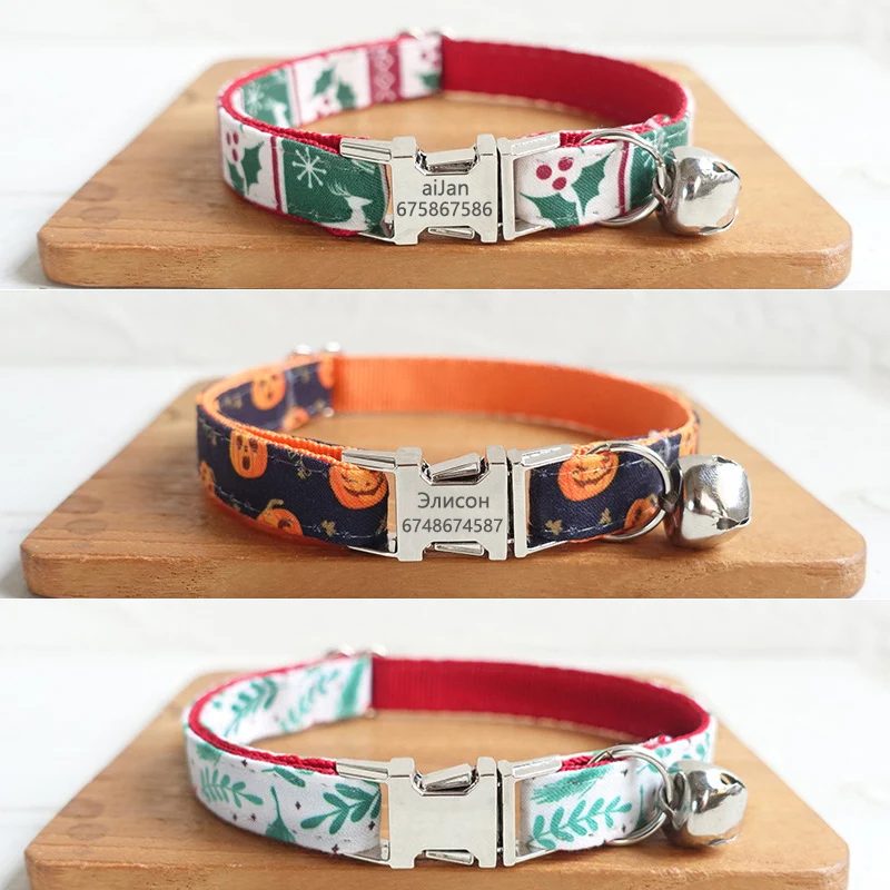 Именной ошейник для кошек с именем колокольчика Йоркшира котенка Чихуахуа