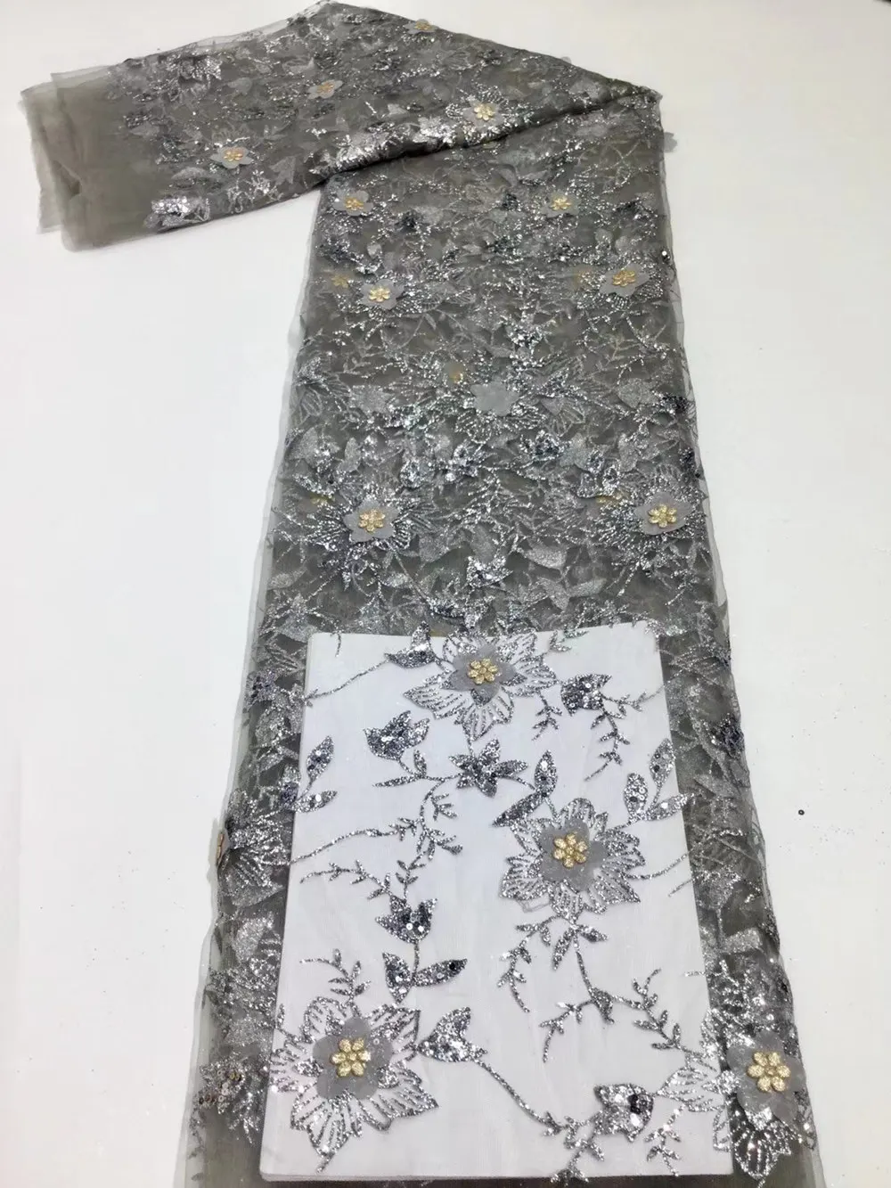 

Factory Price Sequin Embroidery African Lace Nigeria Fabric French Mesh Fabric For Evening Dress Party Dress Design
