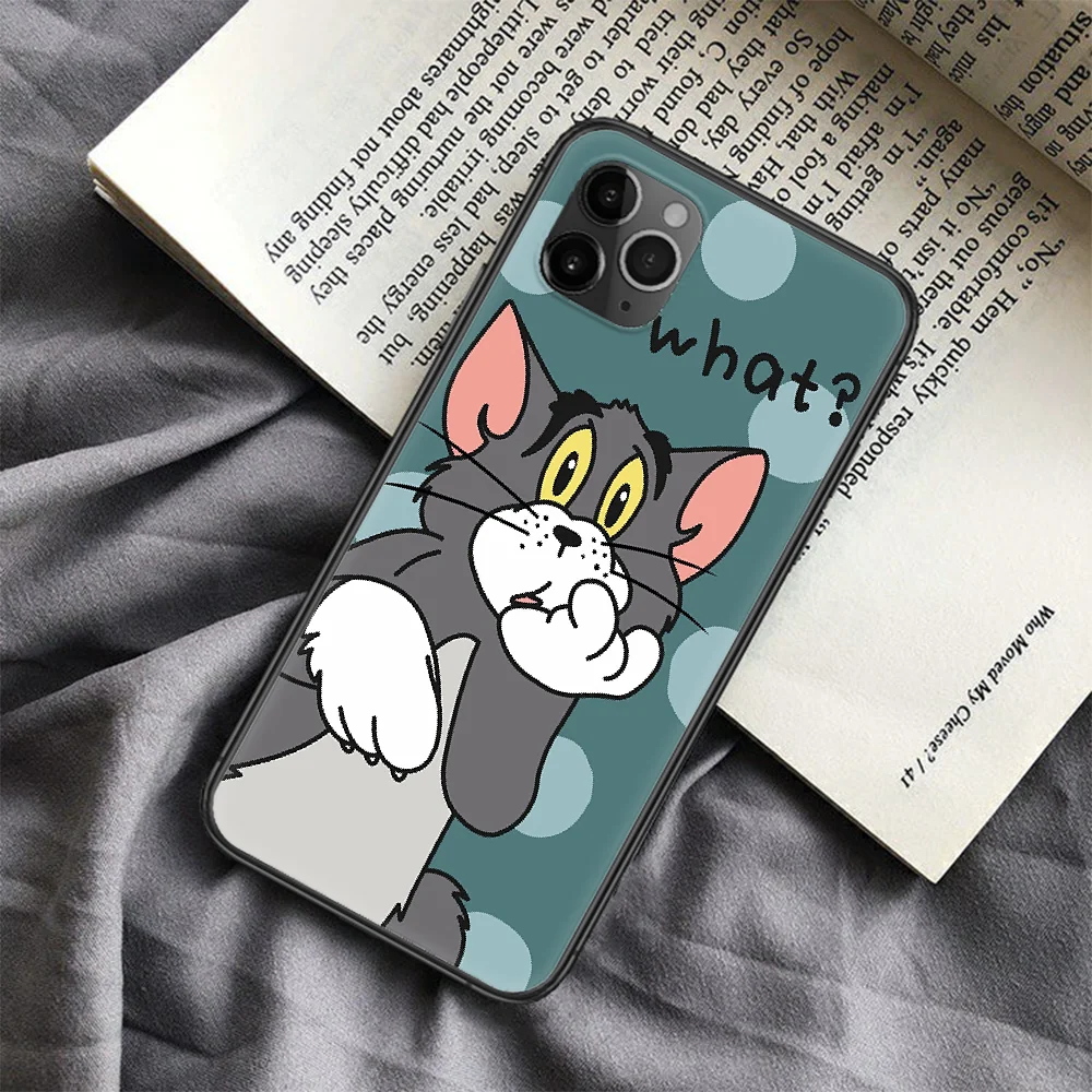 

Cat And Mouse Tom Jerry Phone Case For Iphone 4 4s 5 5S SE 5C 6 6S 7 8 Plus X XS XR 11 12 Mini Pro Max 2020 black Hoesjes