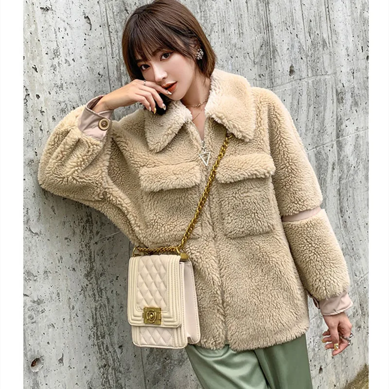 

BARESKIY cashmere sweater women's autumn and winter new cashmere coat Slim solid color coat long-sleeved jacket women's clothing
