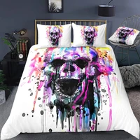dropshipping 3d print 3 piece duvet cover set bedding sets duvet cover 1 pillowcase single multicolor skull gife