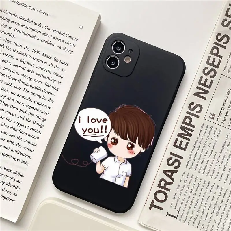 

Cartoon couple BFF Phone Case for iPhone 11 12 pro XS MAX 8 7 6 6S Plus X 5S SE 2020 XR Soft silicone