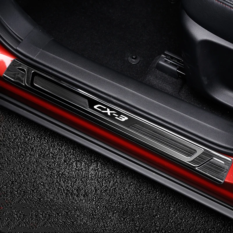 Накладка на порог автомобильной двери из нержавеющей стали для Mazda CX-3 CX3 2015 2016 2017