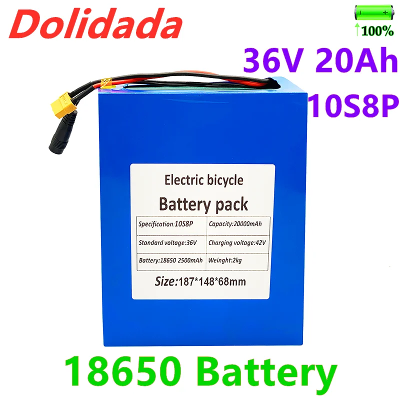 

NEW 10S8P 36V 20Ah 250W~1000W 36V20Ah Battery 42VLithium Battery Pack with 30A BMS for Ebike Electric Car Bicycle Motor Scooter