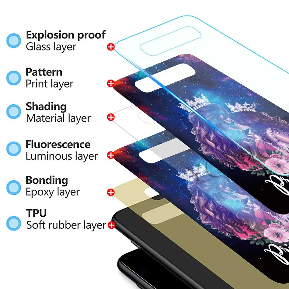 

Super Mom Baby Girl Tempered Glass Phone Case For Samsung Galaxy S21 S20 FE S10 Note 10 Lite 20 Ultra S9 Plus S8 9 S10e Cover
