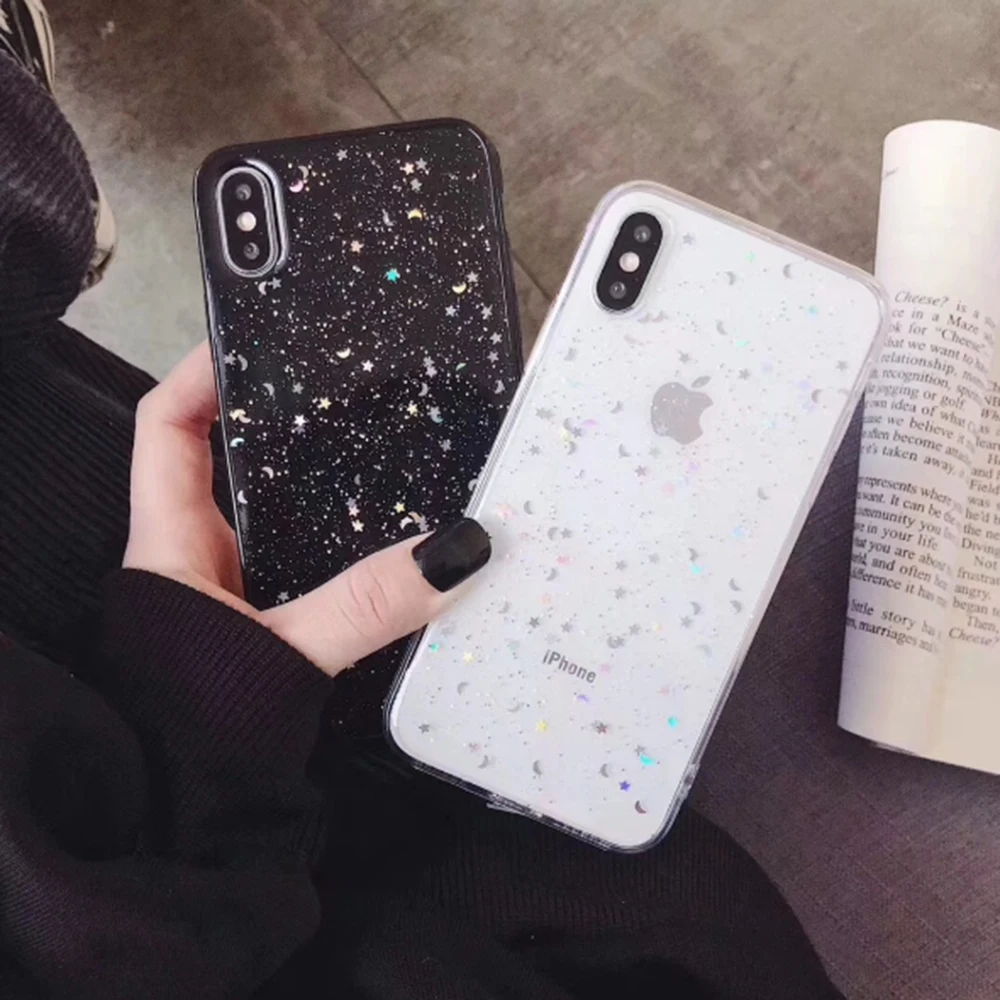 Блестящий чехол для телефона Apple iPhone 11 Pro Xs Max X XR 8 7 6 6s Plus мягкий прозрачный