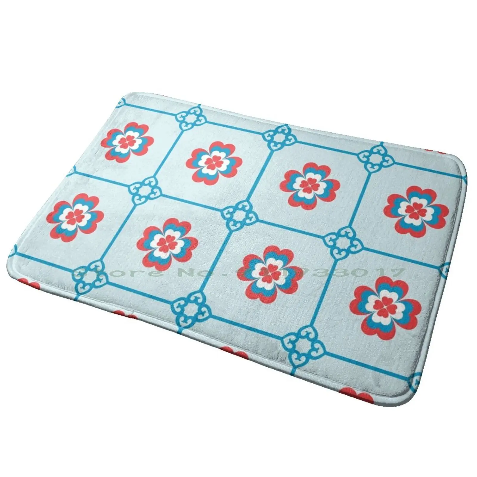 

Сине-красная плитка, коврик для входной двери, коврик для ванной, ковер манга, японские Re Zeros, японские трендовые аниме Wibu Kawaii, милые сексуальные лидеры