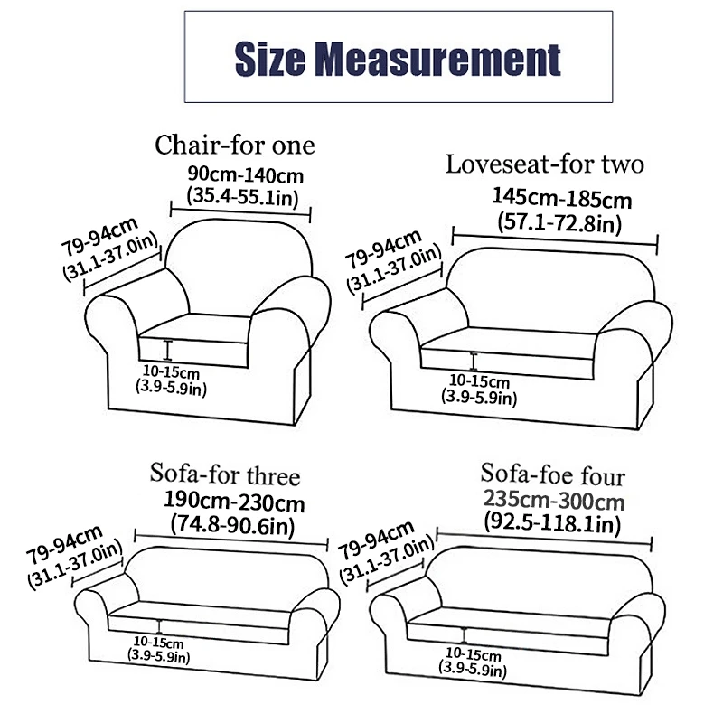

1/2/3/4 Seater Couch Cover Elastic Sofa Slipcover with Skirt Solid Color Sofa Cover All-inclusive Couch Armchair Protector