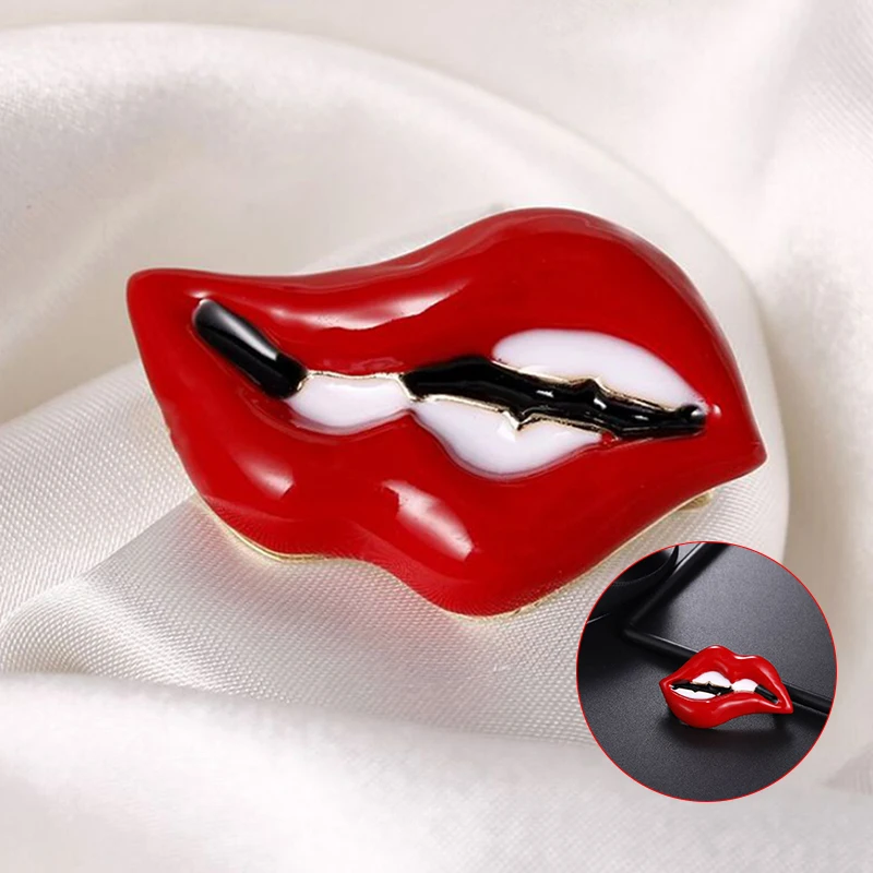 Модные женские туфли в виде красных губ брошь на булавке для воротника украшения
