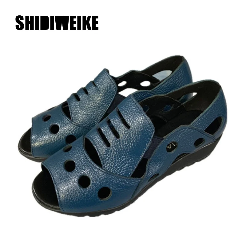 Сандалии женские из натуральной кожи с открытым носком батальных