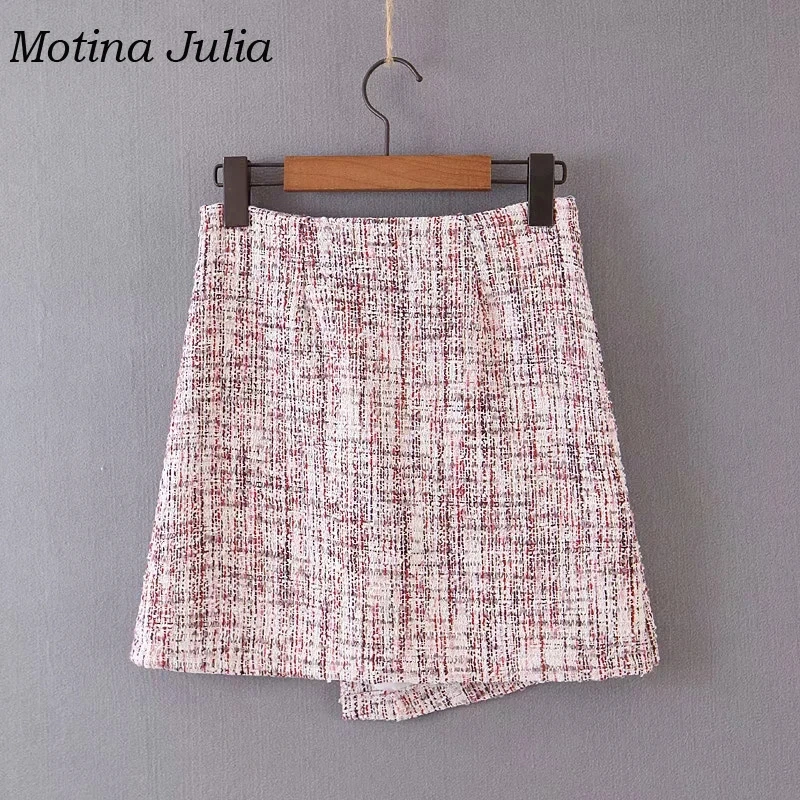 Motina Julia элегантный костюм из двух частей твидовый Блейзер Женский полосатый твидовый в клетку юбка+ пальто вечерние Клубные уличные женские комплекты