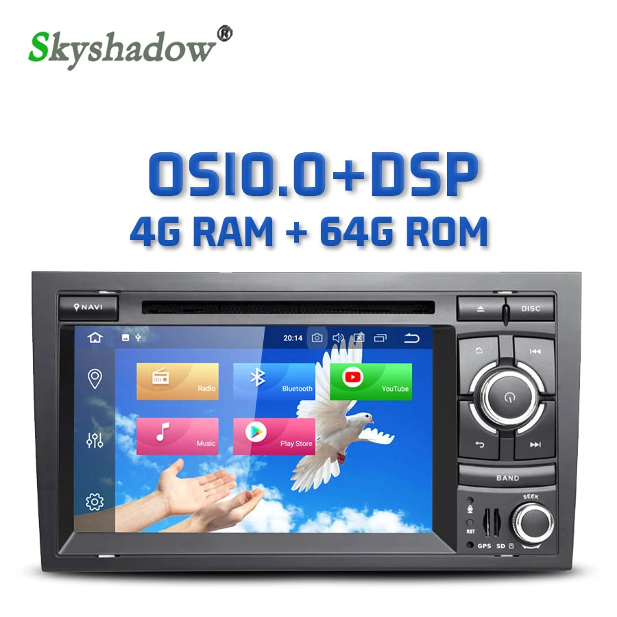 DSP IPS Android 10 0 8 ядер 4 Гб + 64 ГБ Автомобильный dvd-плеер GPS карта RDS радио Wifi DVR камера ТВ