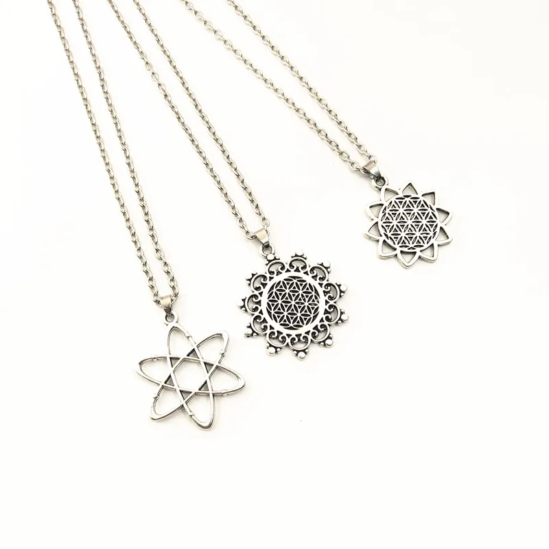 Буддийский цветок жизни 1 шт. длинная цепочка семена Священная геометрия