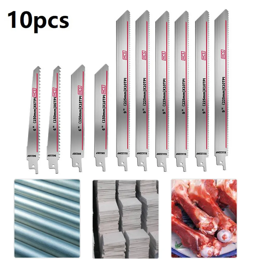

10pc Reciprocating Saw Blades 6-9Inch Bi-Metal Wood With Storage Reciprocating Saw Blade Bimetal Saw Blade