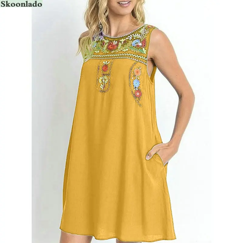 Высококачественное женское льняное хлопковое платье без рукавов стильное