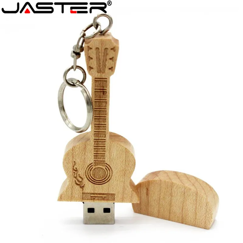 JASTER USB2.0 реальная емкость деревянная бамбуковая Флешка в виде гитары 64 ГБ 16 32