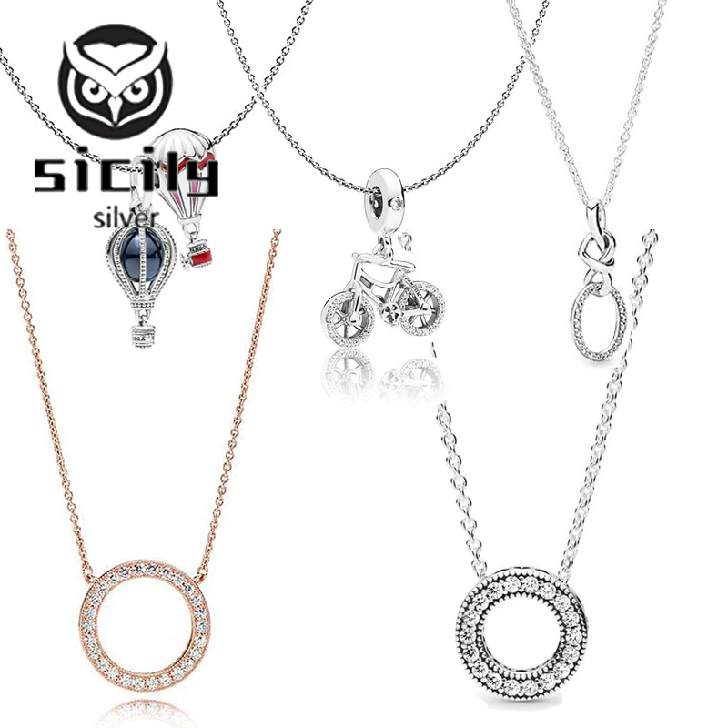 Sicily authentic original logo 100% 925 sterling silver pan necklace for women fashion luxury DIY jewelry pendant | Украшения и
