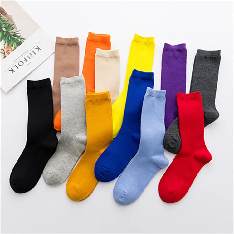 Носки женские без пятки хлопковые трикотажные однотонные базовые повседневные