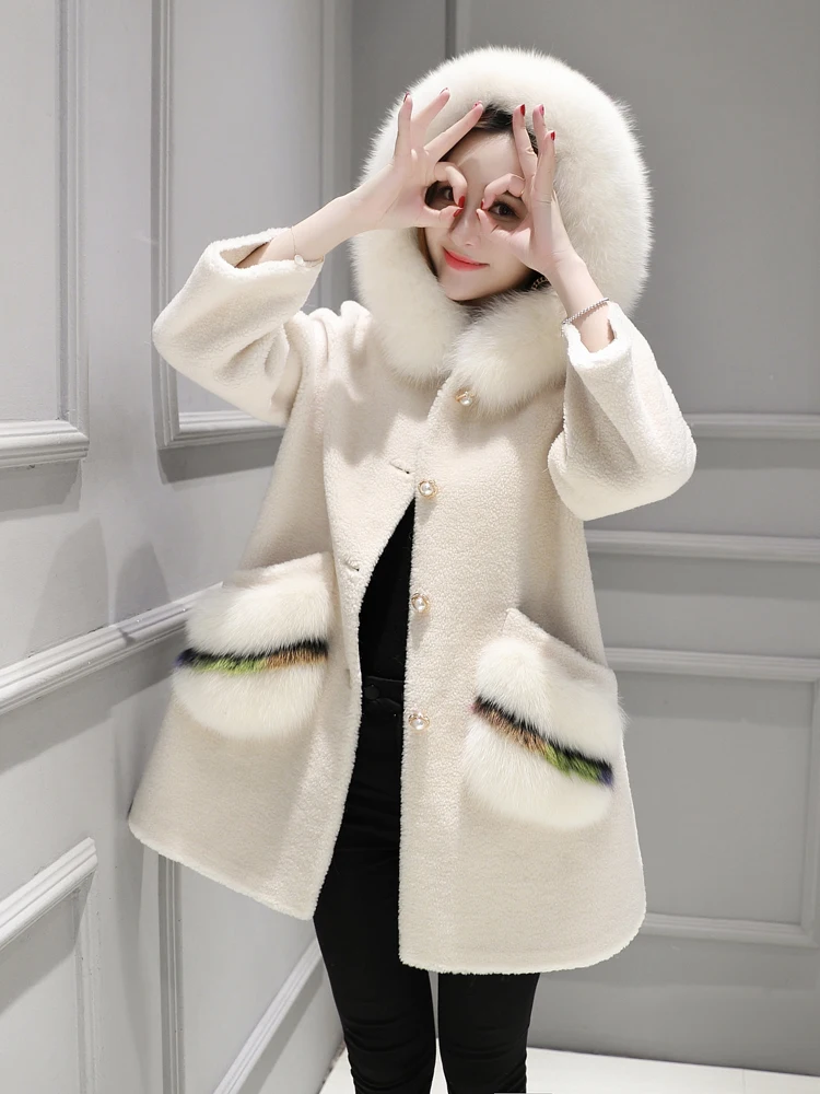 Женская Шуба из натурального меха осень-зима куртка женская одежда 2021 на лисьем