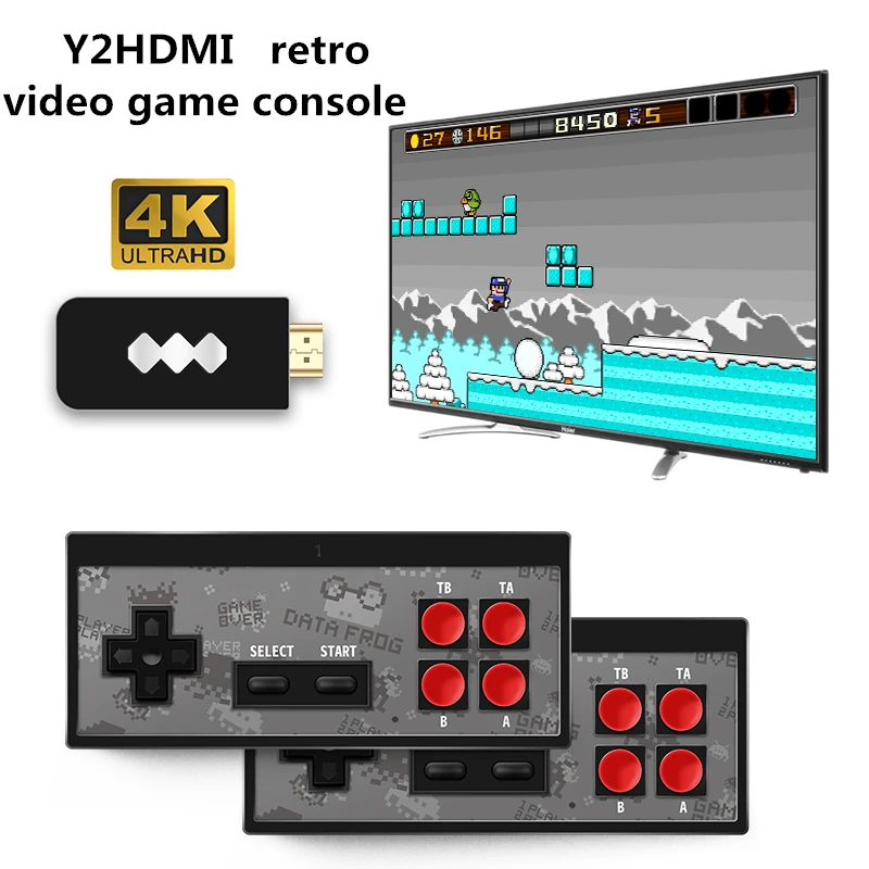 RETROMAX HDMI 4K Video Game Console Two Players Build-in 568 Retro Classic Games Wirless Controller Output | Электроника