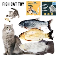 electric cat toy 3d fish usb charging simulation fish interactive cat toys cats pet toy cat supplies chewing playing wagging toy