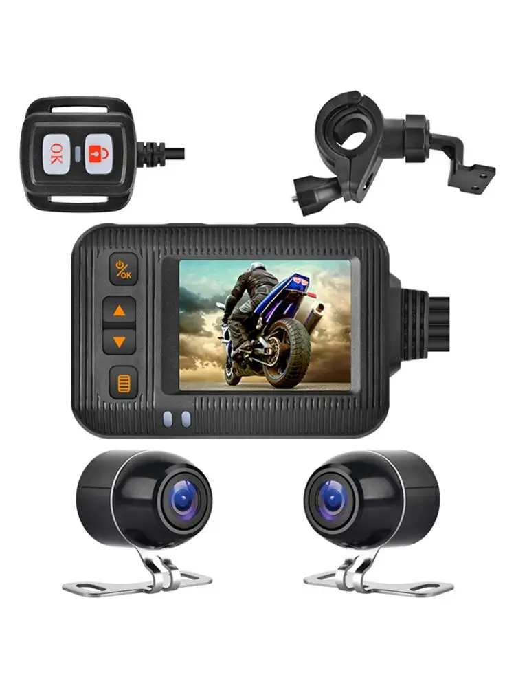 Cámara de salpicadero DVR para motocicleta, videocámara de salpicadero con WiFi, 2021 P + 1080P, Full HD, Vista frontal y trasera, impermeable, caja grabadora, GPS, novedad de 1080