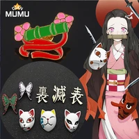 new anime demon slayer kimetsu no yaiba pins brooches nezuko bamboo tube sealing stick badge brooch for lapel pin jewelry