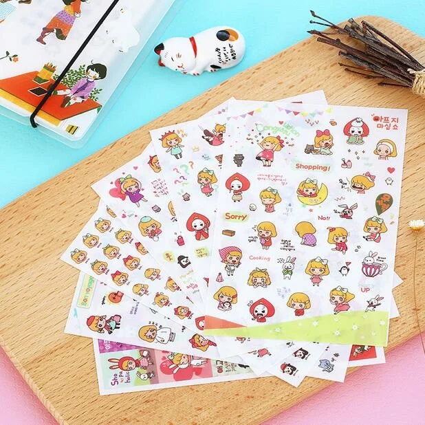 

10packs/lot Cute Alice series PET sticker decoration Diary stickers office school supplies