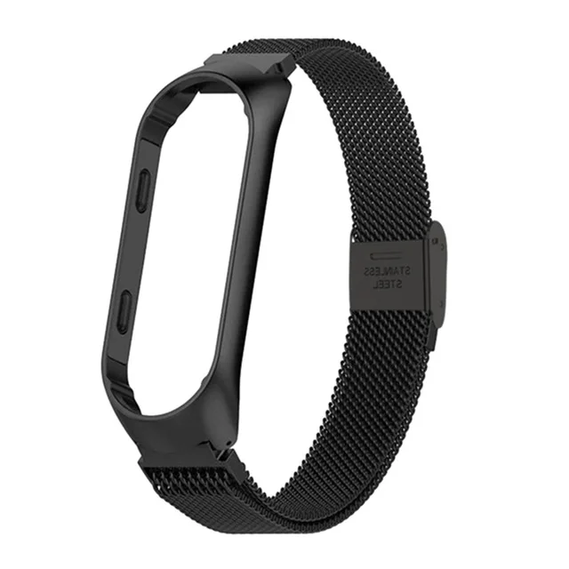 Black Металлический ремешок из нержавеющей стали для Xiaomi mi Band 4 ремешок для Xiaomi mi band 4 3 браслет для mi Band 4 - Цвет ремешка: Black