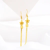 korean womens gold color earrings hanging long tessel drop for wedding engagement jewelry for girlfriend birthday gifts