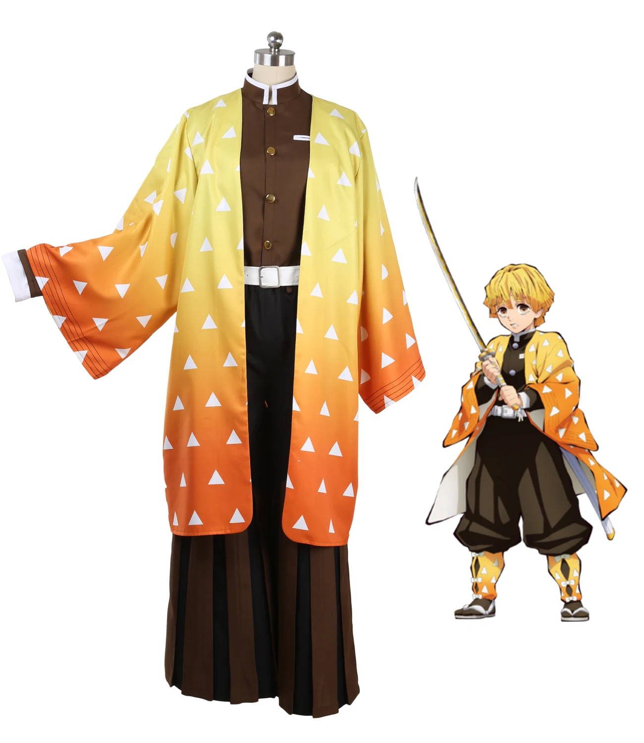 

Кимоно для косплея Kimetsu no Yaiba Zenitsu Agatsuma, костюм на заказ