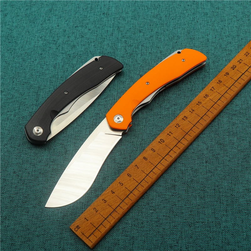 

New Outdoor Folding Knife D2 Blade G10 Handle Sharp Survival Folding Knife Tactical Self defense EDC Tool Hunting Knife