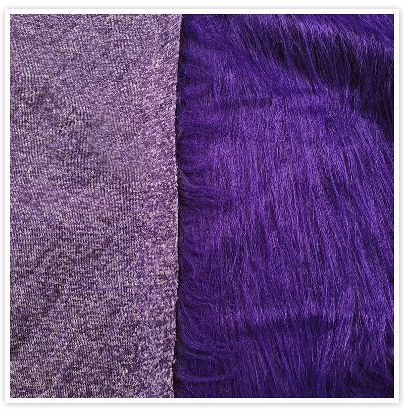 Luxury purple 9cm plush faux fur fabric for winter coat vest stage cosplay decor long fur fabric tissue DIY 150*50cm 1pc SP5419
